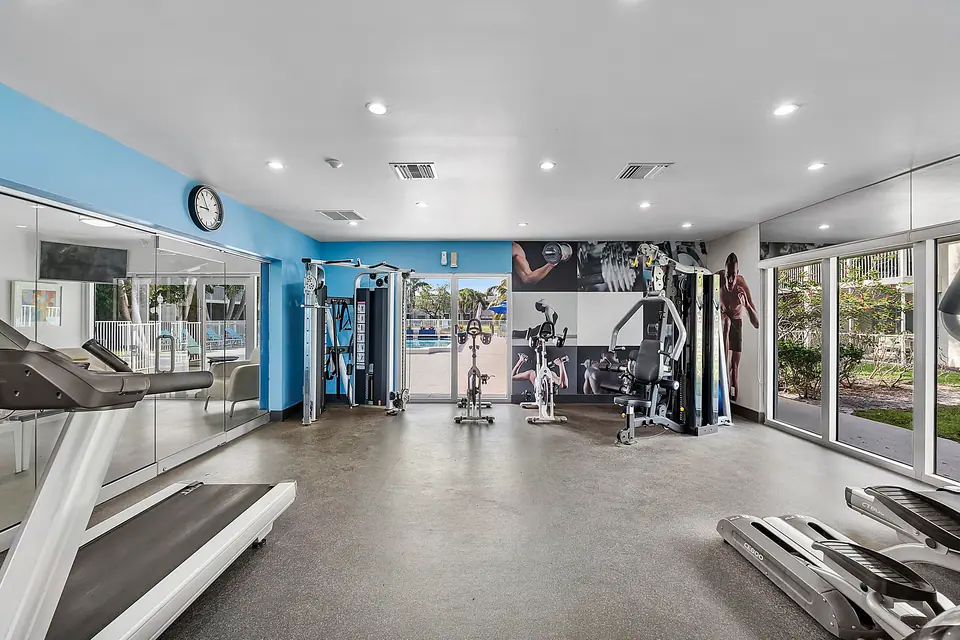 The fitness center at Waterford Bay in Boca Raton, Florida.